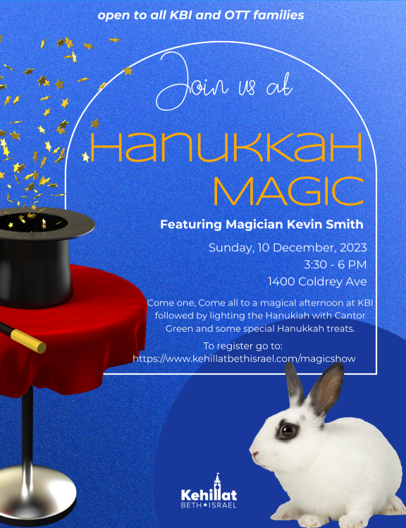Hanukkah magic show at KBI for all OTT & KBI families
