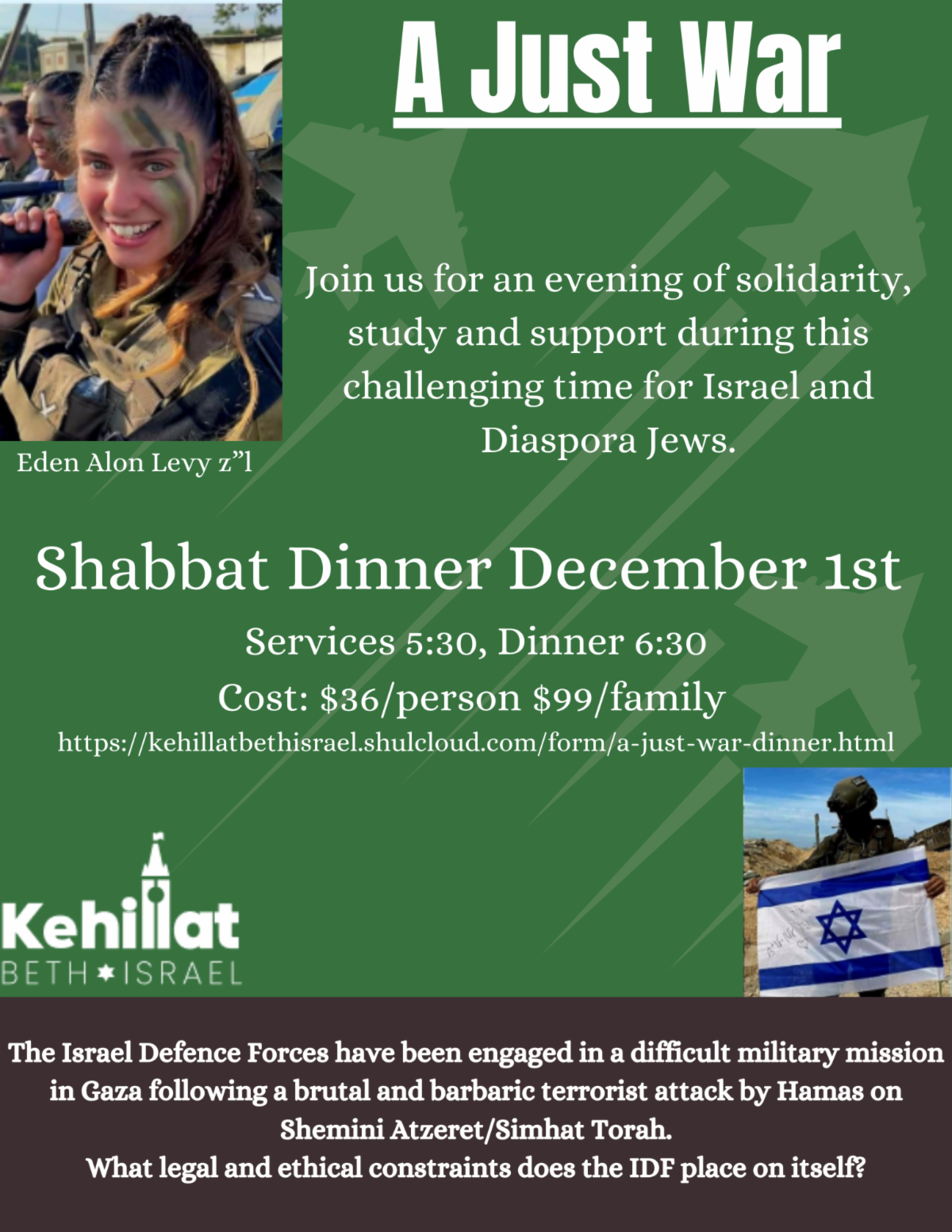 A Just War - Shabbat Dinner