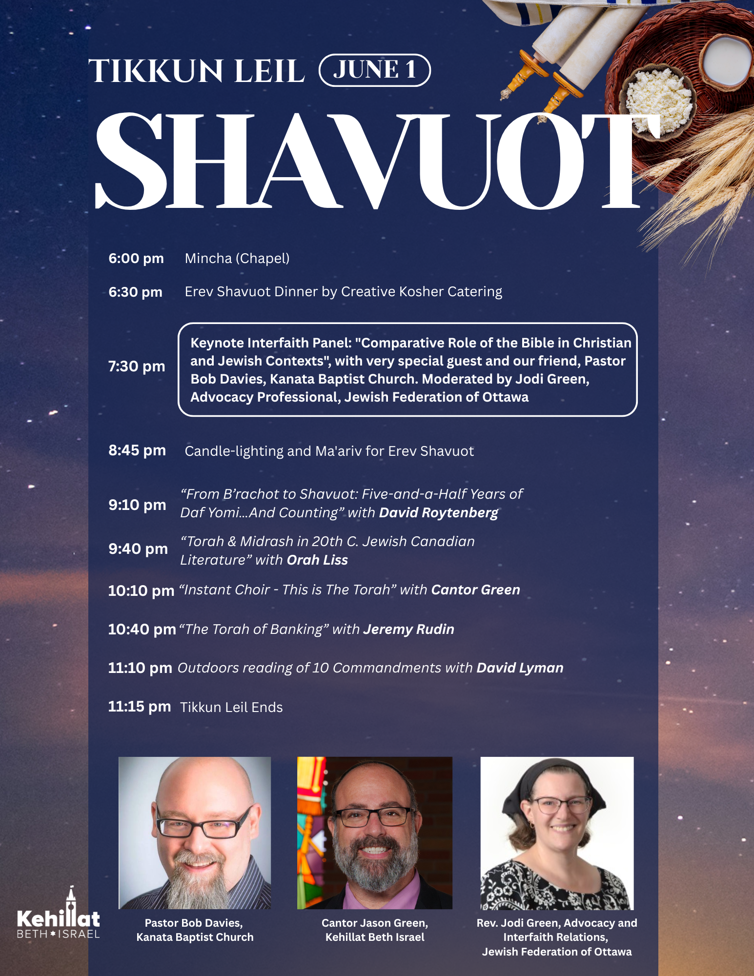 Tikkun Leil Shavuot Dinner