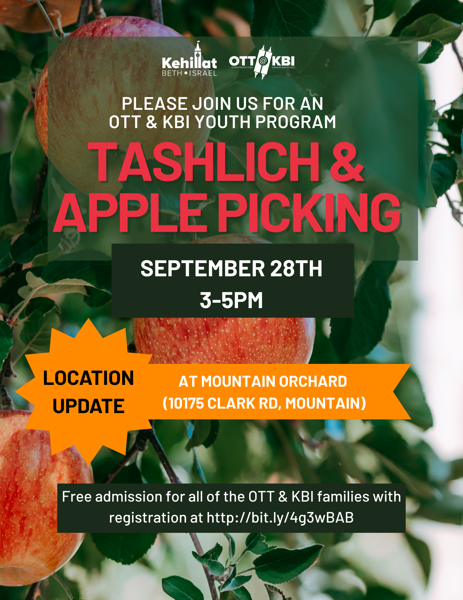 Tashlich & Apple Picking - OTT & KBI youth program