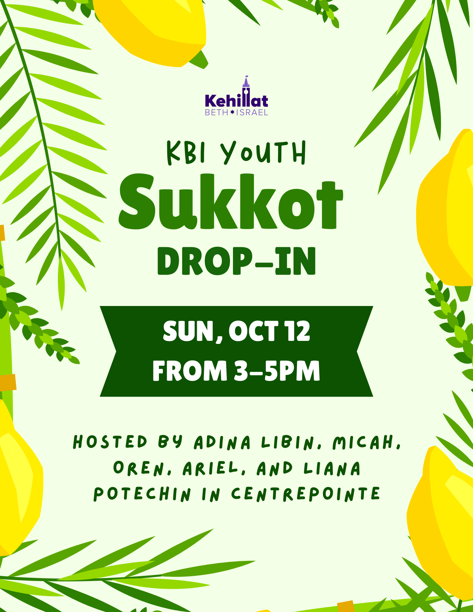 KBI Youth Sukkot drop-in