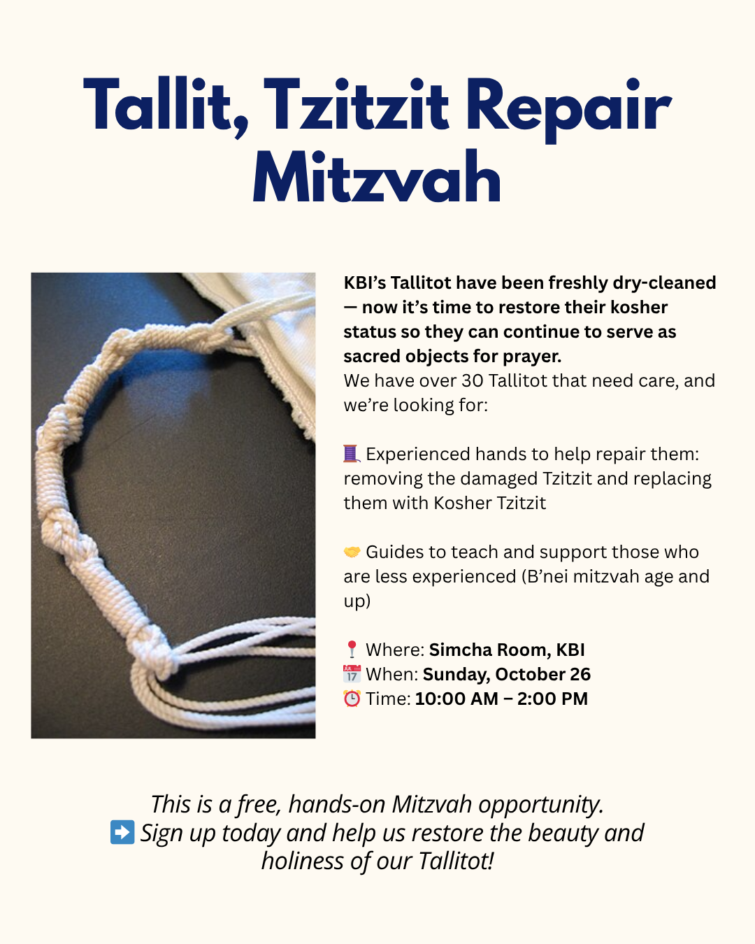 Tallit, Tzitzit Repair Mitzvah