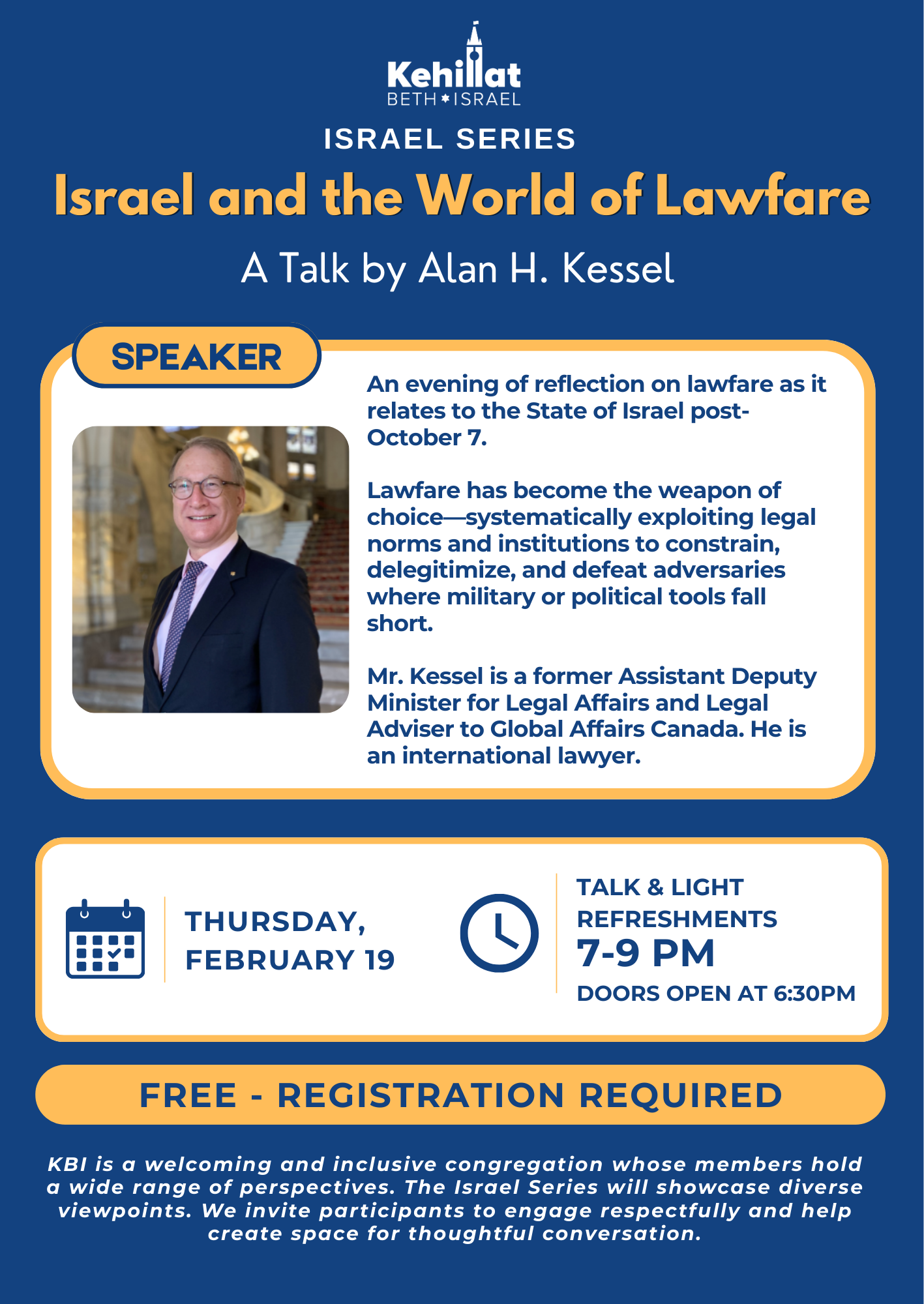 Israel Series: Israel and the World of Lawfare - A Talk by Alan H. Kessel