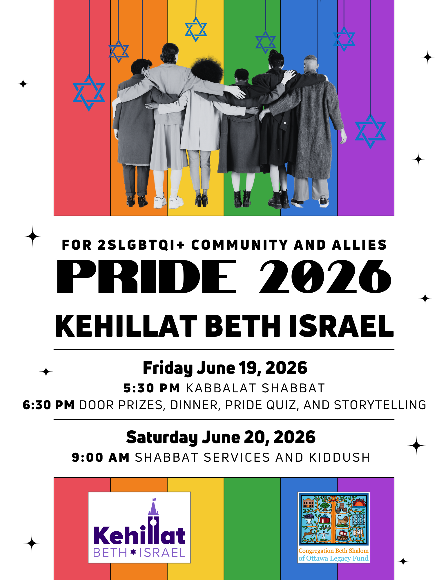 Pride Shabbat: Kabbalat Shabbat, Dinner, Quiz, & Storytelling